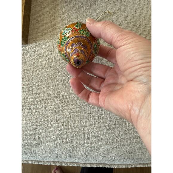 VINTAGE 2003 Home For The Holidays CLOISONNE Collection Christmas Ornament 4.5" - Picture 8 of 9